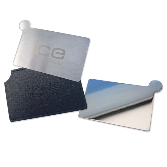 Engraved, ultra-thin mirror with PU pouch